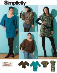 2804 JERSEY KNIT MINI DRESS, TOPS, TIE BELT PATTERN 4-12, 14-22